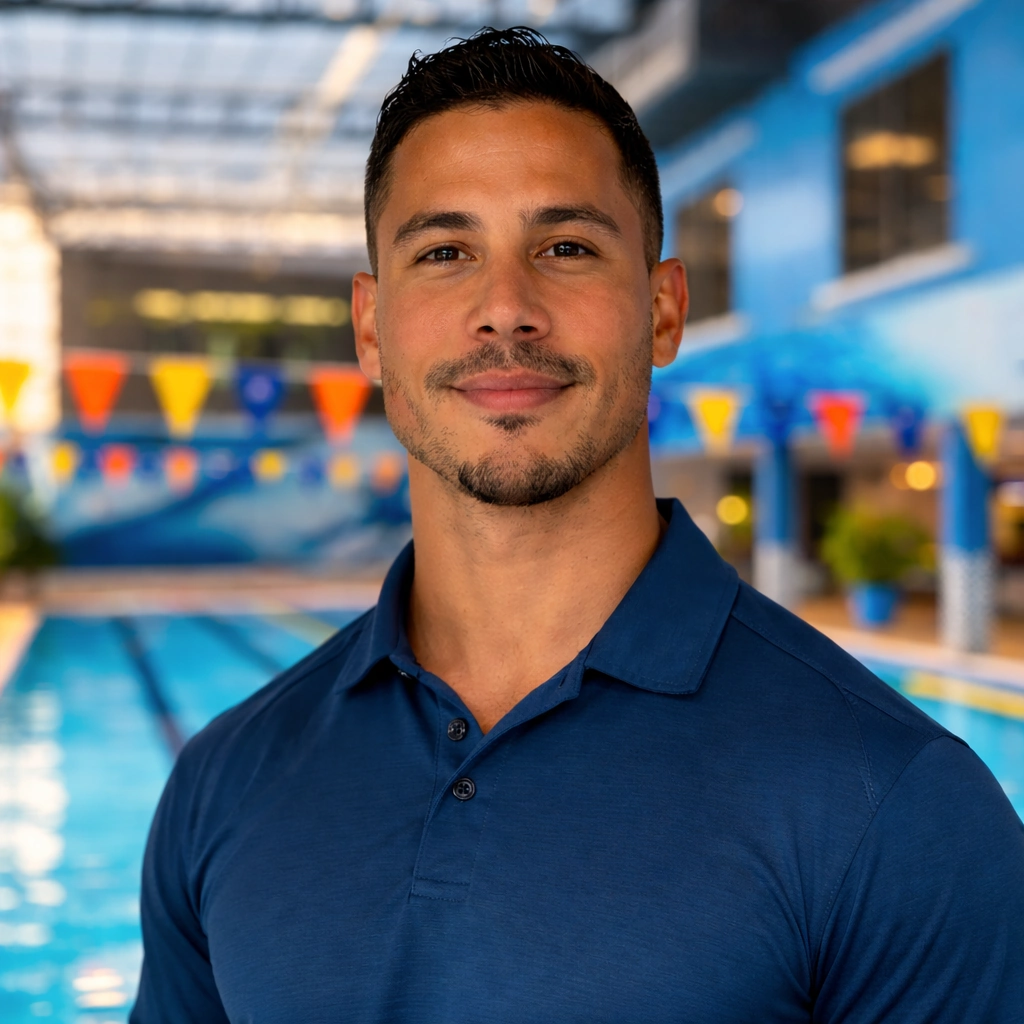 Alex Celda headshot for Caracol swim instruction